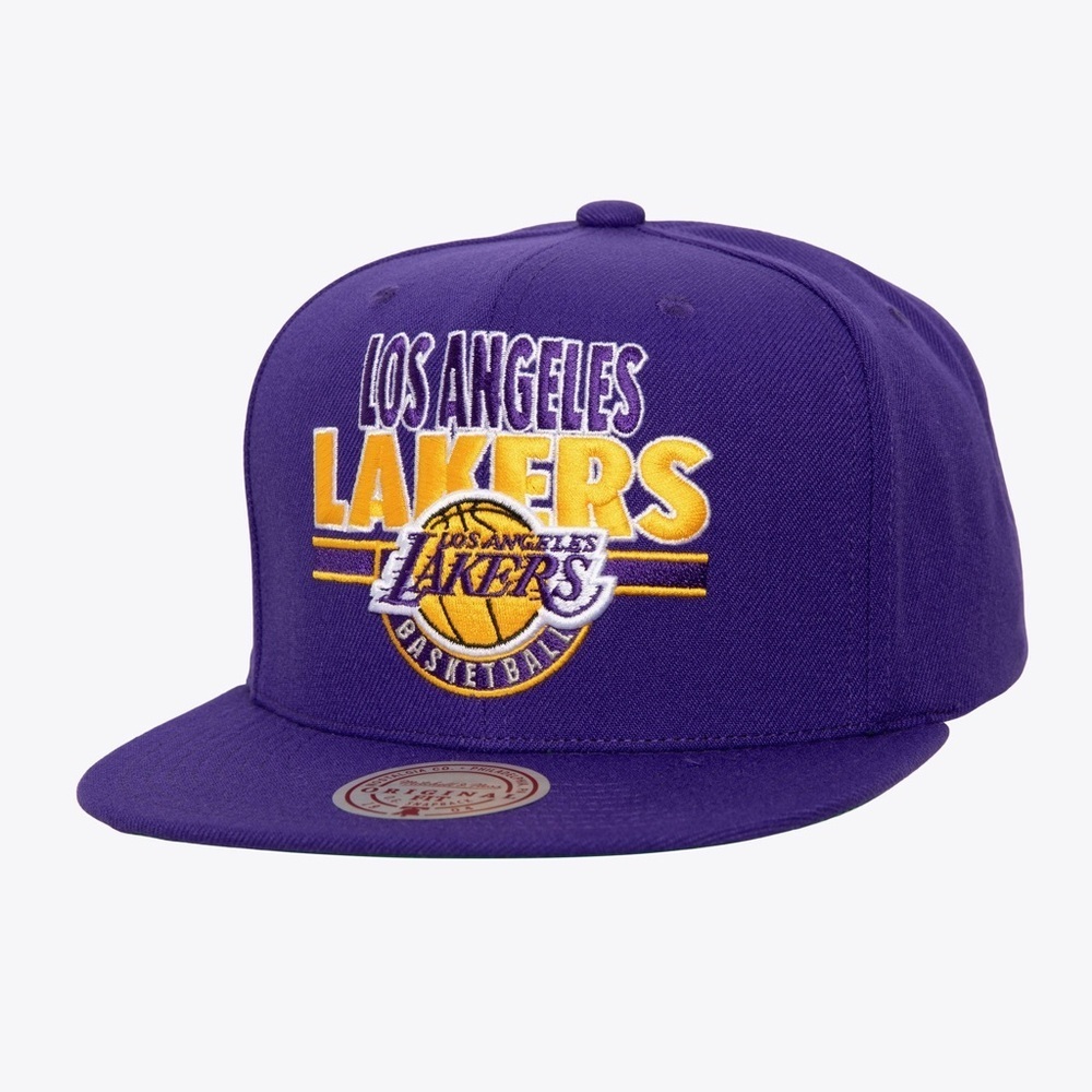 Nostalgia Purple and Yellow Lakers Snapback Hat